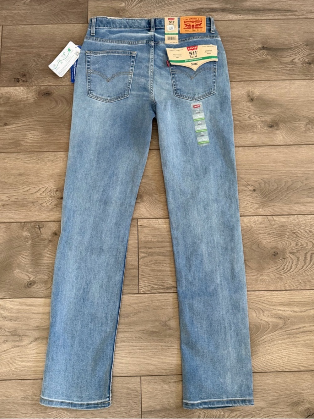 Levi's 511 Slim Fit Light Blue Straight Jeans - Boys - Size 18 - Picture 6 of 8